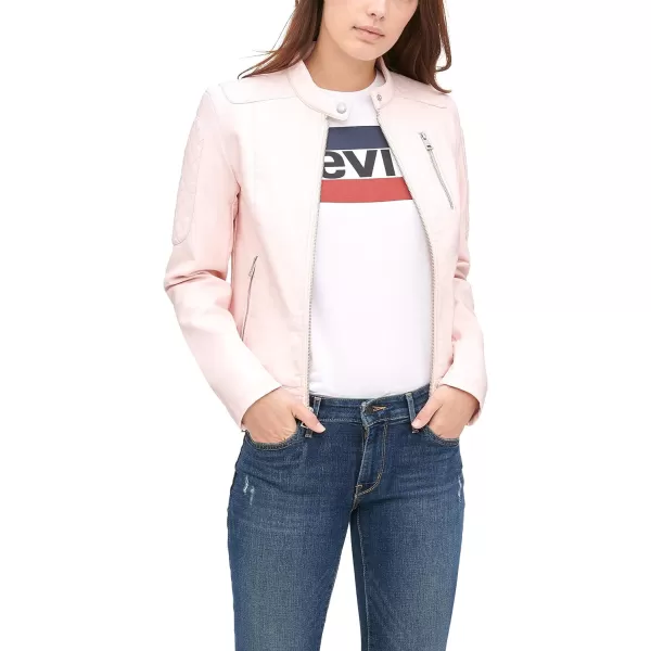 Levis Womens Faux Leather Motocross Racer Jacket Standard and PlusPeach Blush