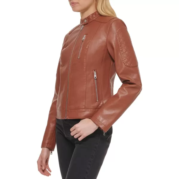 Levis Womens Faux Leather Motocross Racer Jacket Standard and PlusRust