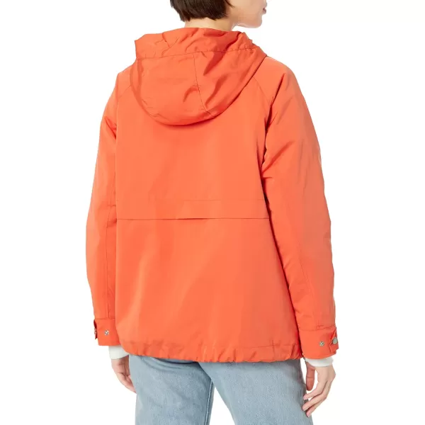 Levis Womens Hooded Peached Nylon Zip Front Rain JacketPlus Size Cherry Tomato