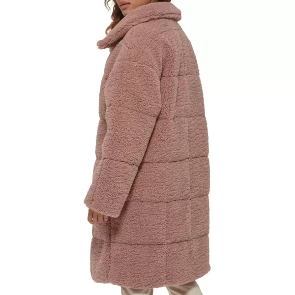 Levis Womens Long Length Patchwork Quilted Teddy CoatMauve