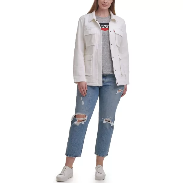 Levis Womens Midweight Cotton Belted Shirt JacketPlus Size White