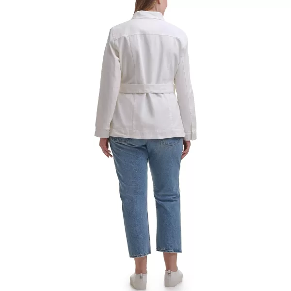 Levis Womens Midweight Cotton Belted Shirt JacketPlus Size White