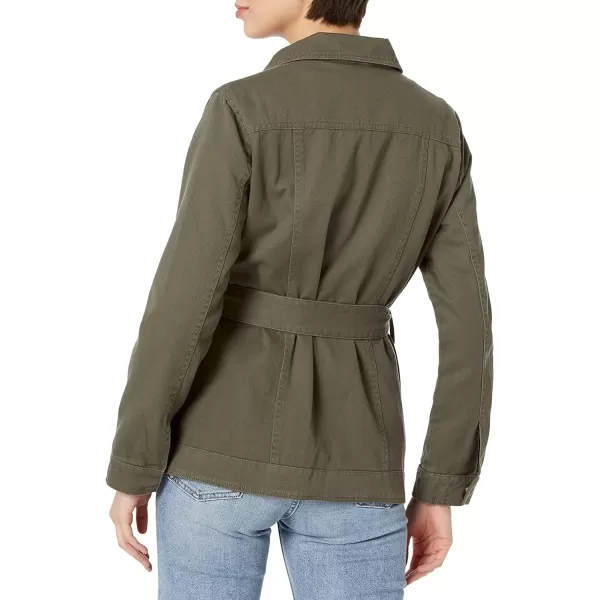 Levis Womens Midweight Cotton Belted Shirt JacketStandard Olive