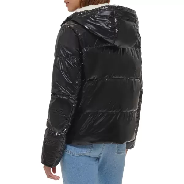 Levis Womens Molly Sherpa Lined Puffer JacketPearlized Black