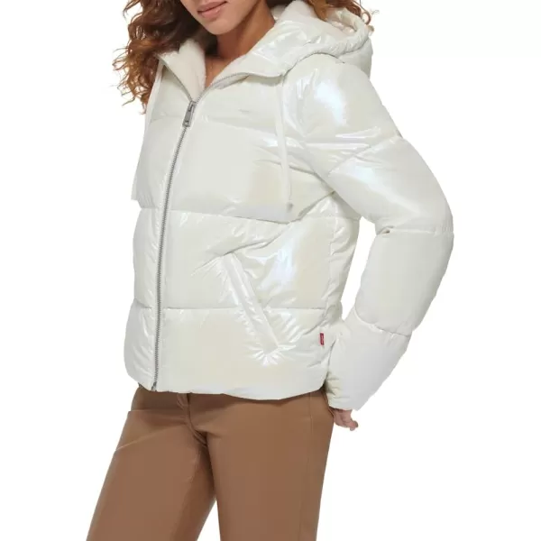 Levis Womens Molly Sherpa Lined Puffer JacketPearlized Cream