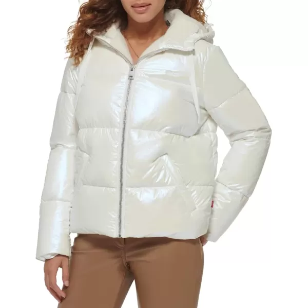 Levis Womens Molly Sherpa Lined Puffer JacketPearlized Cream