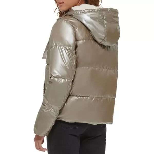 Levis Womens Molly Sherpa Lined Puffer JacketPearlized Gold