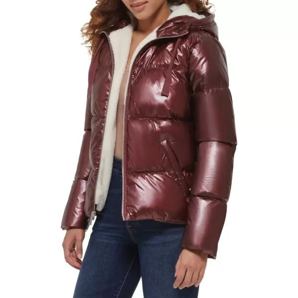 Levis Womens Molly Sherpa Lined Puffer JacketPearlized Ruby