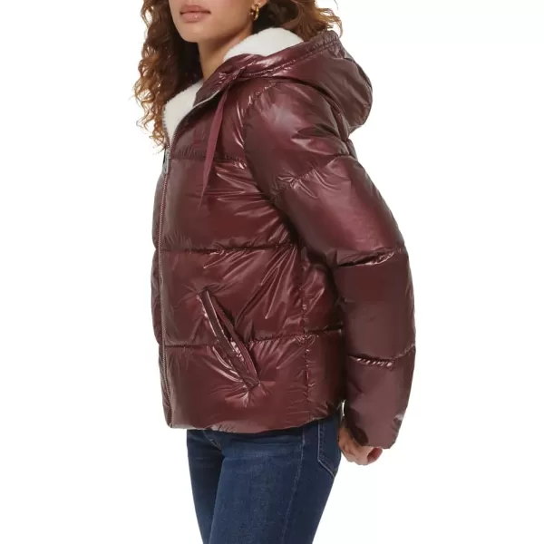 Levis Womens Molly Sherpa Lined Puffer JacketPearlized Ruby