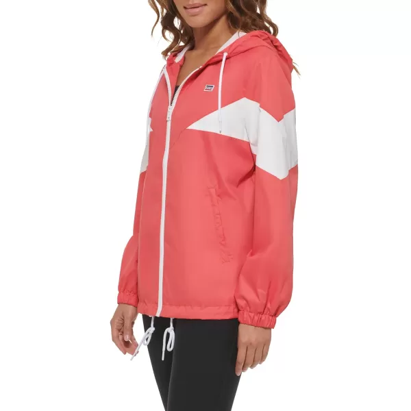 Levis Womens Nylon Color Block WindbreakerCoral Combo