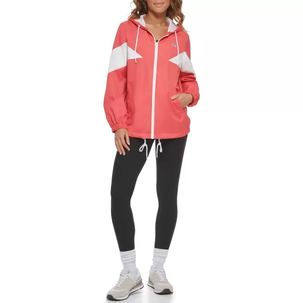 Levis Womens Nylon Color Block WindbreakerCoral Combo