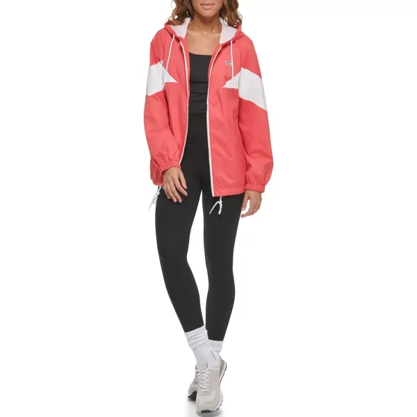 Levis Womens Nylon Color Block WindbreakerCoral Combo