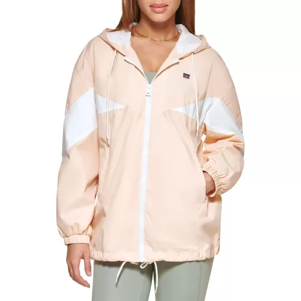 Levis Womens Nylon Color Block WindbreakerPeachWhite