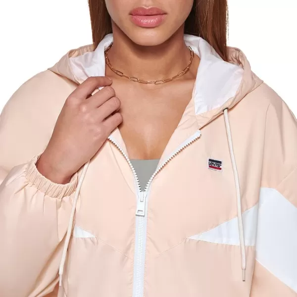 Levis Womens Nylon Color Block WindbreakerPeachWhite