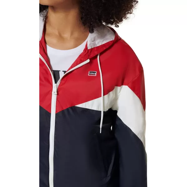 Levis Womens Nylon Color Block WindbreakerRedIceNavy Combo