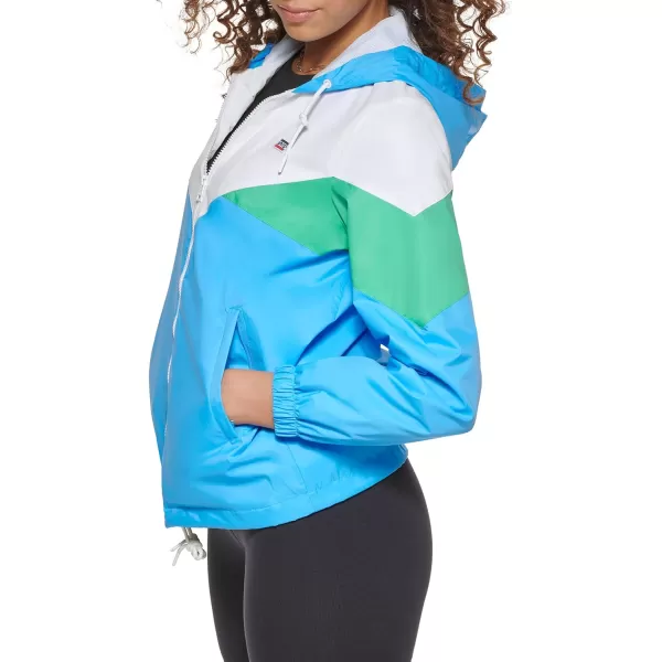 Levis Womens Nylon Color Block WindbreakerTeal Multi