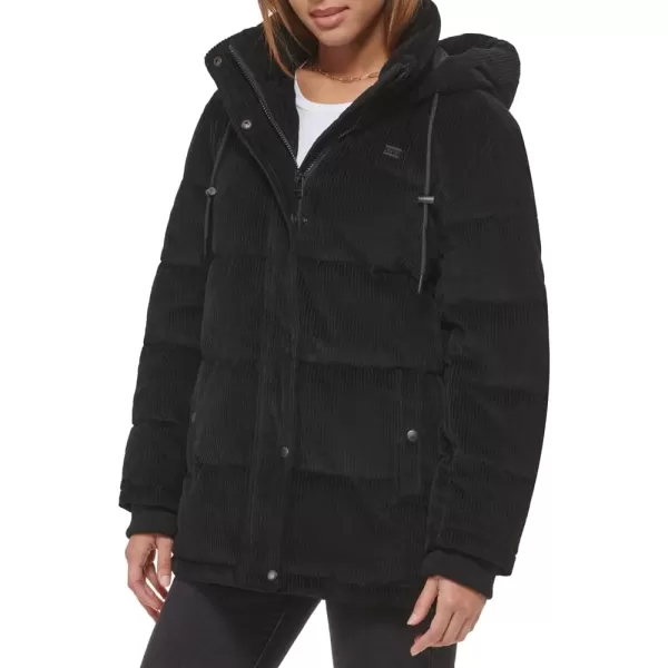 Levis Womens Quilted Bubble PufferBlack Corduroy