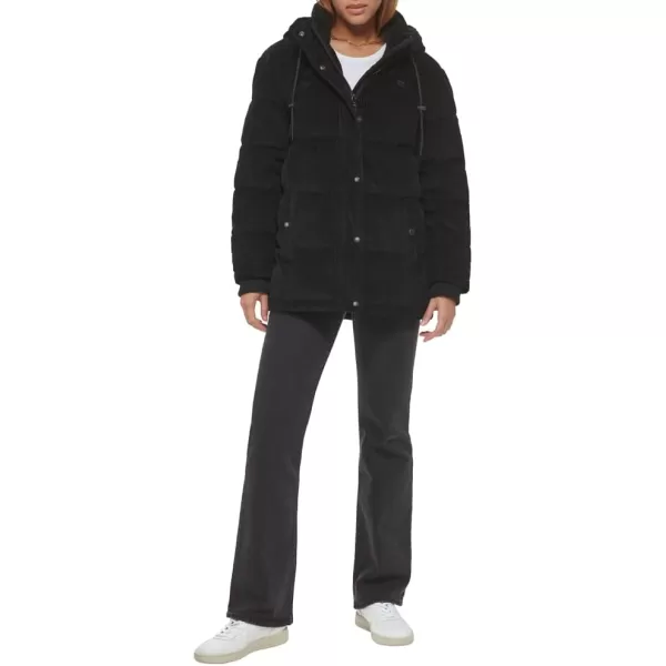 Levis Womens Quilted Bubble PufferBlack Corduroy