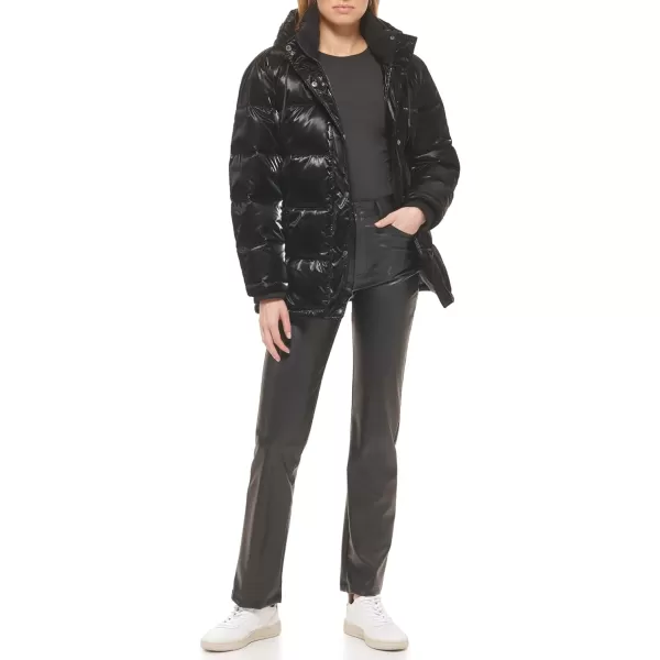 Levis Womens Quilted Bubble PufferHigh Shine Black