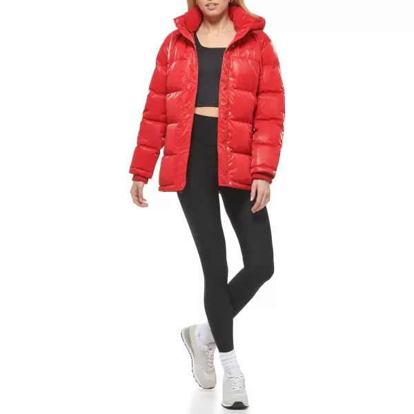 Levis Womens Quilted Bubble PufferHigh Shine Red