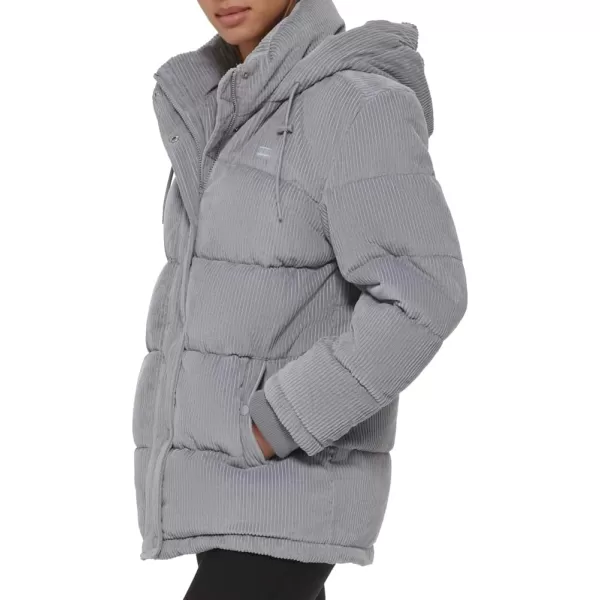 Levis Womens Quilted Bubble PufferLight Grey Corduroy