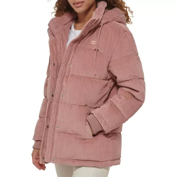 Levis Womens Quilted Bubble PufferPale Mauve Corduroy