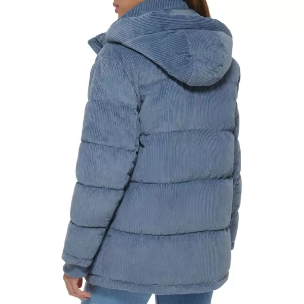 Levis Womens Quilted Bubble PufferWashed Blue Corduroy