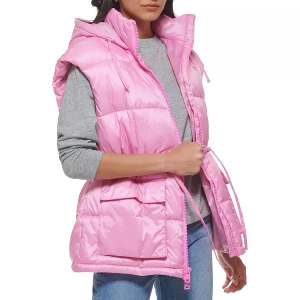 Levis Womens Quilted Megan Hooded Puffer JacketBaby Pink Vest