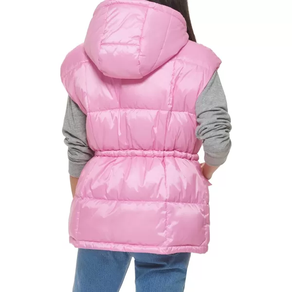 Levis Womens Quilted Megan Hooded Puffer JacketBaby Pink Vest