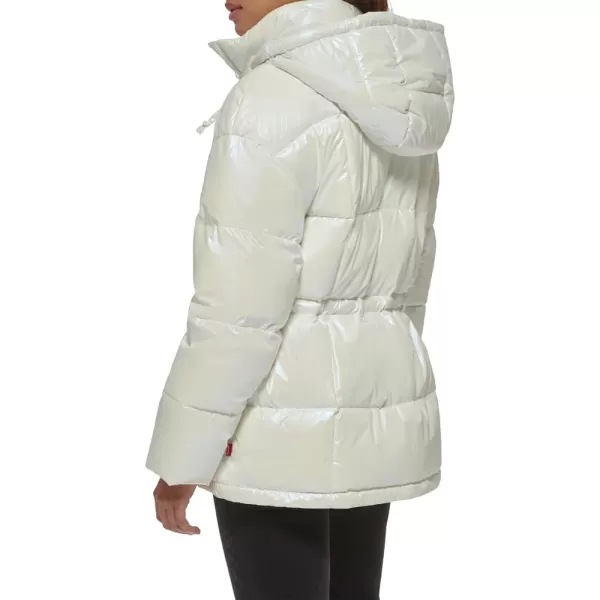 Levis Womens Quilted Megan Hooded Puffer JacketNew Polished Cream