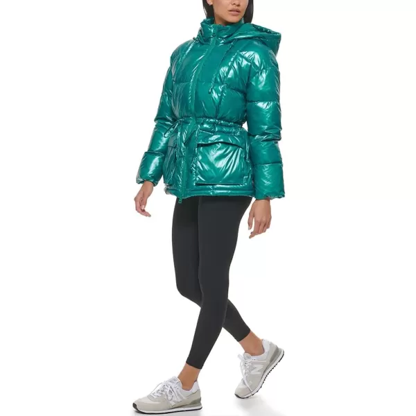 Levis Womens Quilted Megan Hooded Puffer JacketPolished Emerald