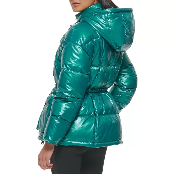 Levis Womens Quilted Megan Hooded Puffer JacketPolished Emerald