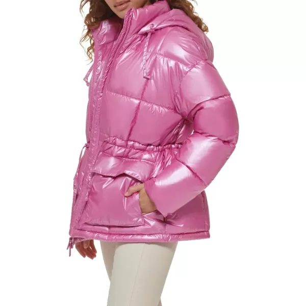 Levis Womens Quilted Megan Hooded Puffer JacketPolished Pink