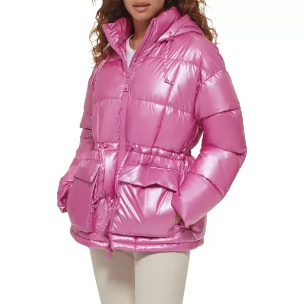 Levis Womens Quilted Megan Hooded Puffer JacketPolished Pink