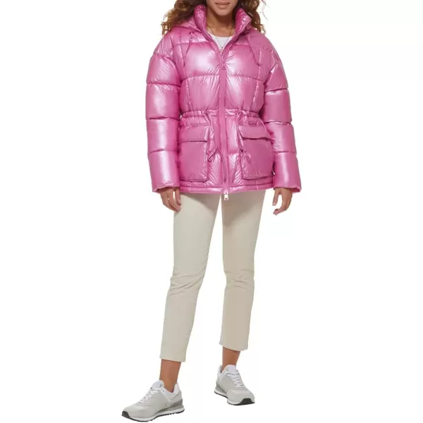 Levis Womens Quilted Megan Hooded Puffer JacketPolished Pink