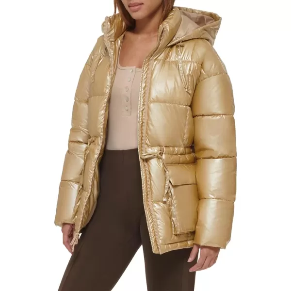 Levis Womens Quilted Megan Hooded Puffer JacketPolished Sesame