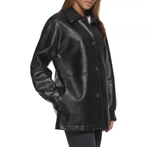 Levis Womens Relaxed Fit Faux Leather BlazerBlack