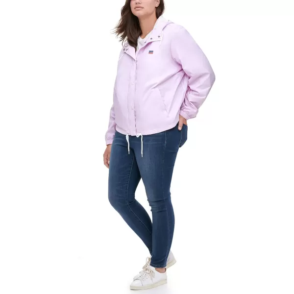 Levis Womens Retro Hooded Rain Windbreaker Jacket Standard amp Plus SizesPlus Size Baby Pink