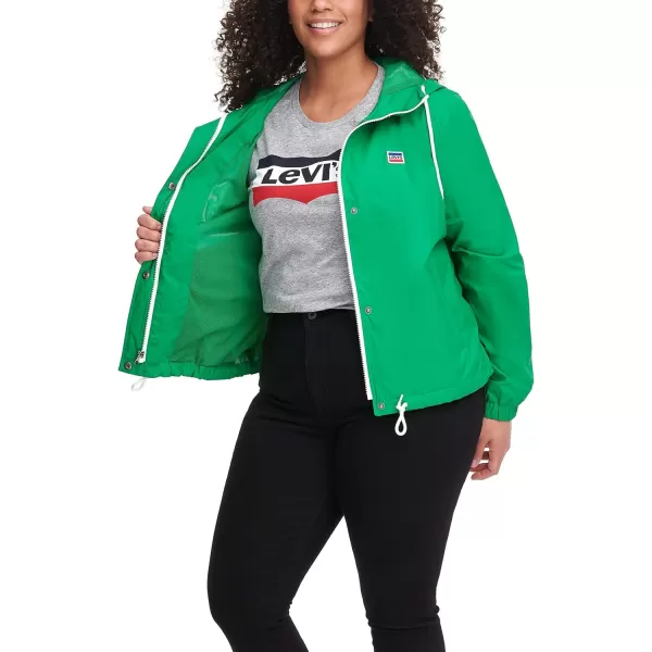 Levis Womens Retro Hooded Rain Windbreaker Jacket Standard amp Plus SizesPlus Size Green