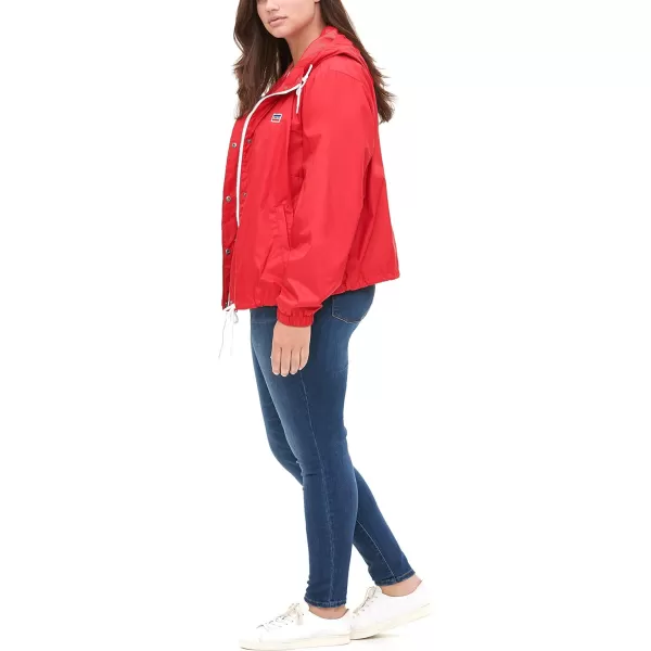 Levis Womens Retro Hooded Rain Windbreaker Jacket Standard amp Plus SizesPlus Size Red