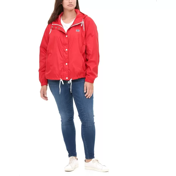 Levis Womens Retro Hooded Rain Windbreaker Jacket Standard amp Plus SizesPlus Size Red