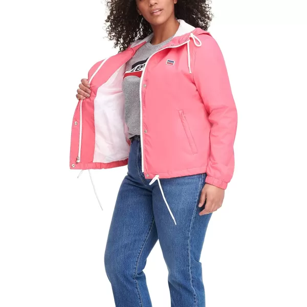 Levis Womens Retro Hooded Rain Windbreaker Jacket Standard amp Plus SizesPlus Size Rose