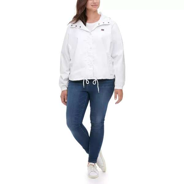 Levis Womens Retro Hooded Rain Windbreaker Jacket Standard amp Plus SizesPlus Size White