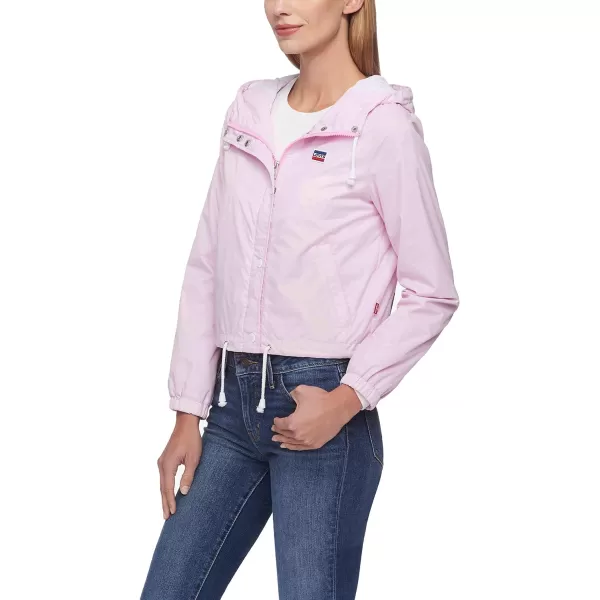 Levis Womens Retro Hooded Rain Windbreaker Jacket Standard amp Plus SizesStandard Baby Pink