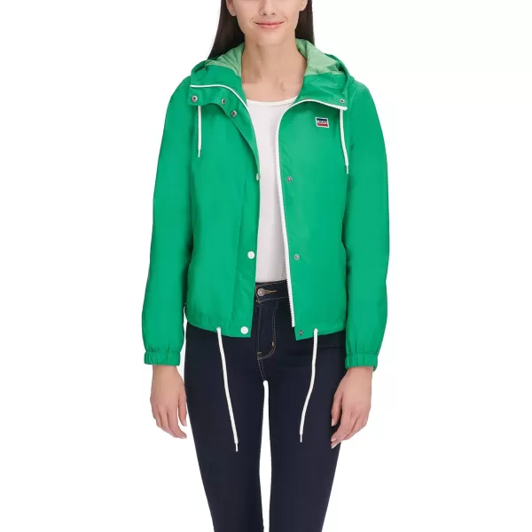 Levis Womens Retro Hooded Rain Windbreaker Jacket Standard amp Plus SizesStandard Green