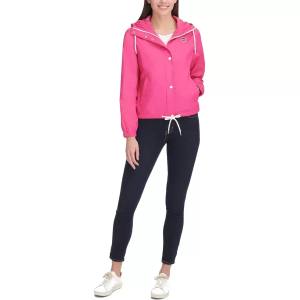 Levis Womens Retro Hooded Rain Windbreaker Jacket Standard amp Plus SizesStandard Hot Pink