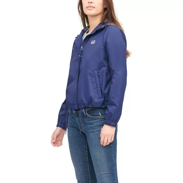 Levis Womens Retro Hooded Rain Windbreaker Jacket Standard amp Plus SizesStandard Navy