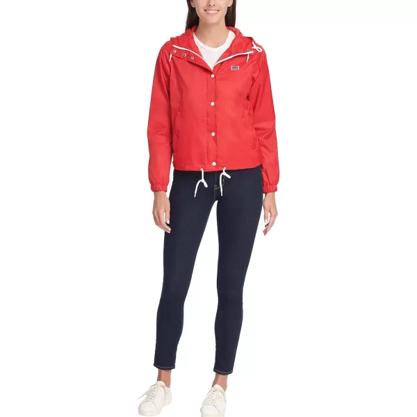 Levis Womens Retro Hooded Rain Windbreaker Jacket Standard amp Plus SizesStandard Red