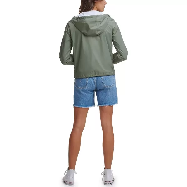 Levis Womens Retro Hooded Rain Windbreaker Jacket Standard amp Plus SizesStandard Sea Spray Green