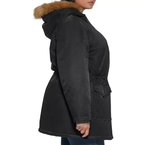 Levis Womens Sherpa Lined MidLength Performance Parka Jacket Standard and PlusPlus Size Black